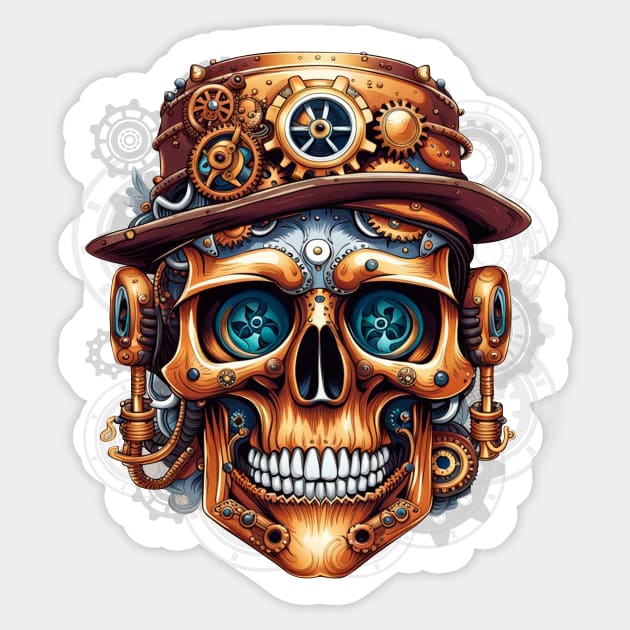 Steampunk Skull Sticker by Skulls To Go